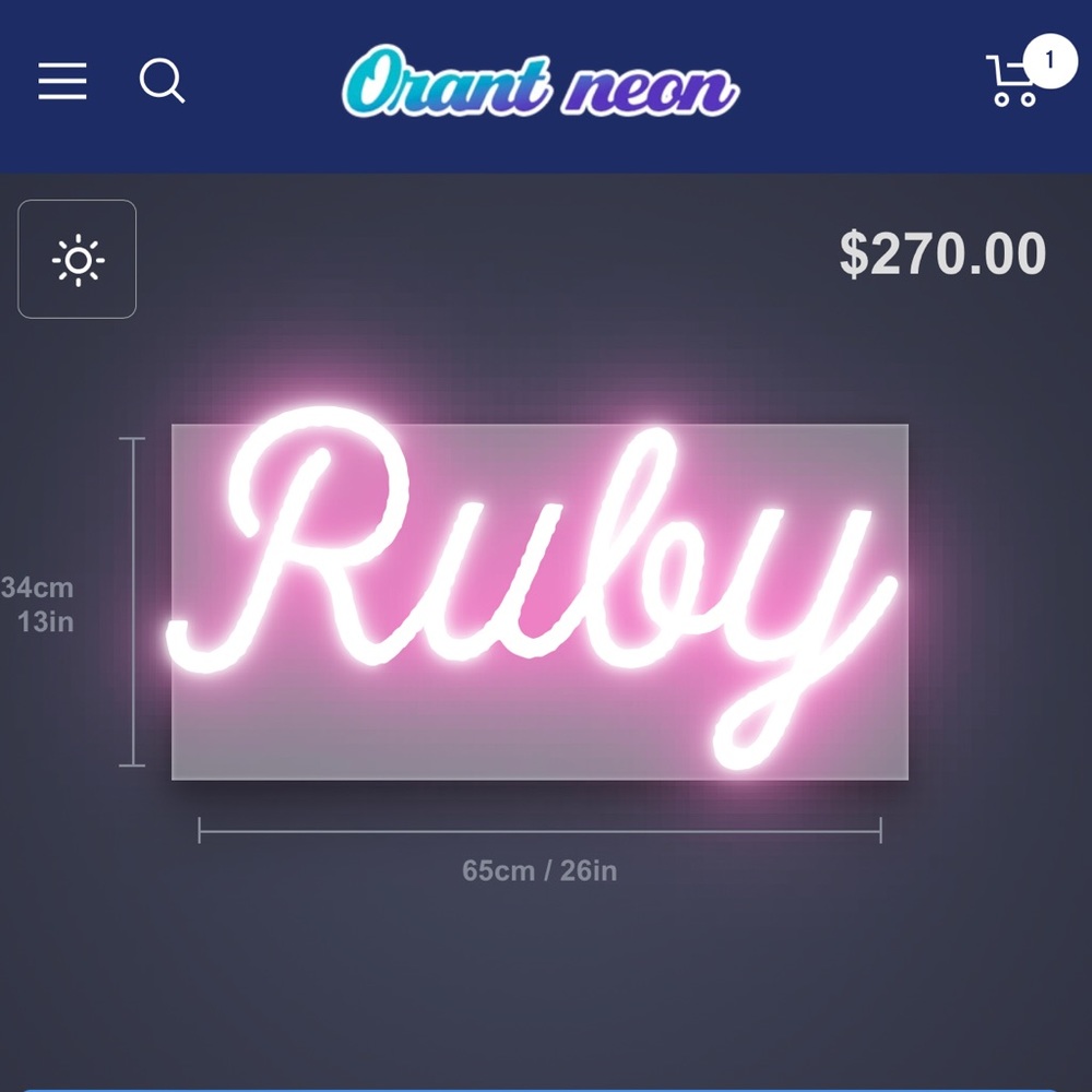 Custom “Ruby” Neon Sign - Picture 3 of 5